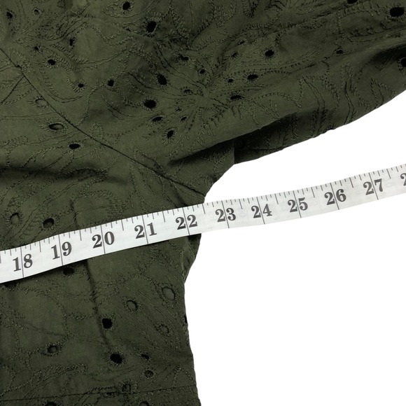 NWT H&M Eyelet Lace Puff Sleeve Midi Dress XL Boho Peasant Cottagecore Cowgirl - Picture 14 of 16